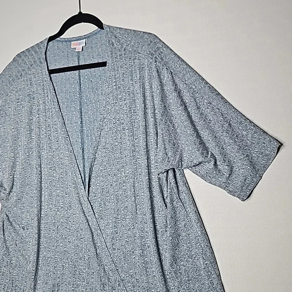 LuLaRoe Lindsay Kimono Ribbed Heathered Blue Women's Size Small - Picture 3 of 8
